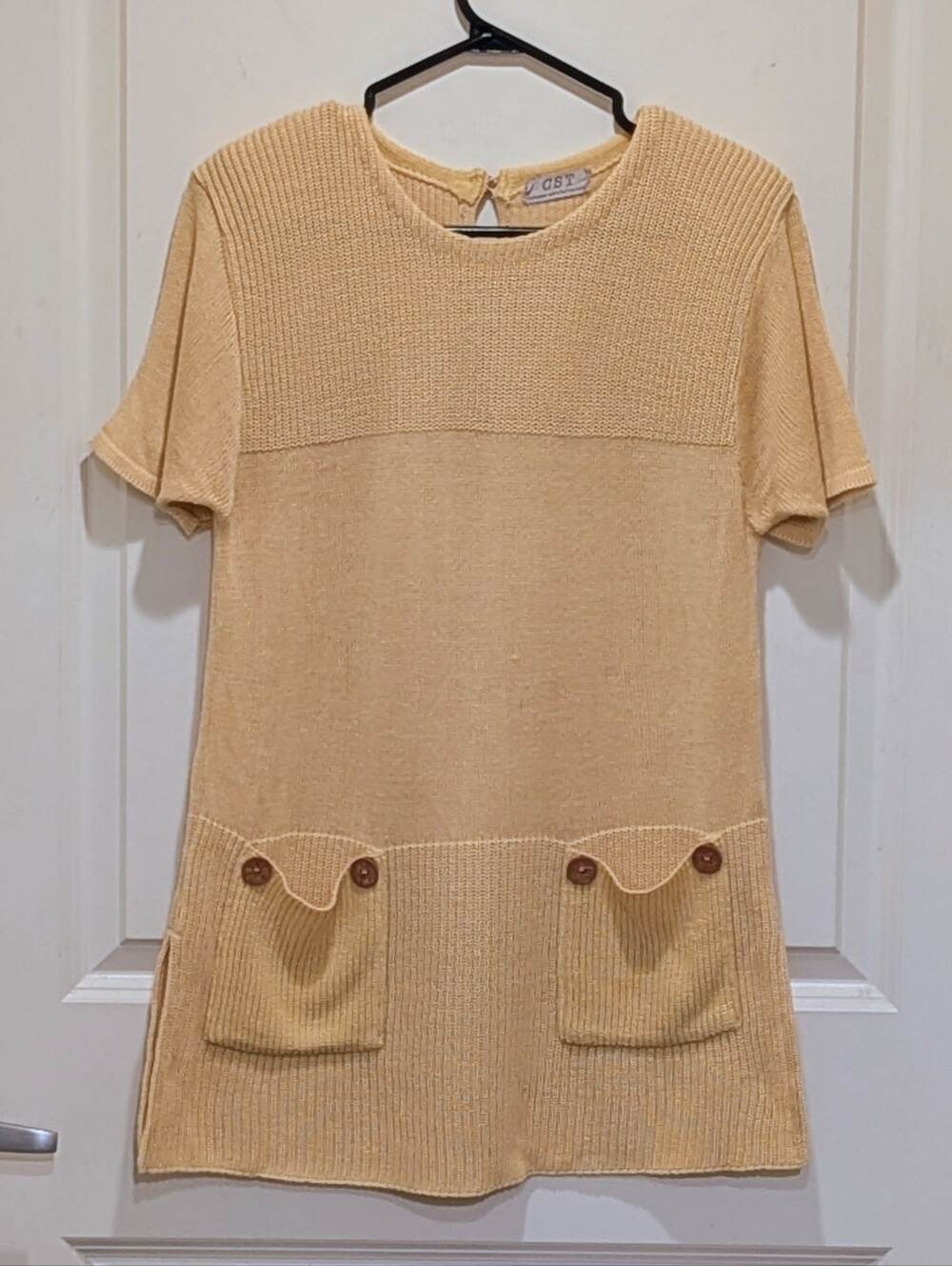 EUC CST M 70s Japanese Showa Retro Acrylic Rayon Hemp Knit Layering Tunic